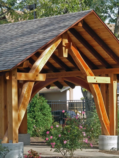 Timber frame pavilion in Erie, Pennsylvania